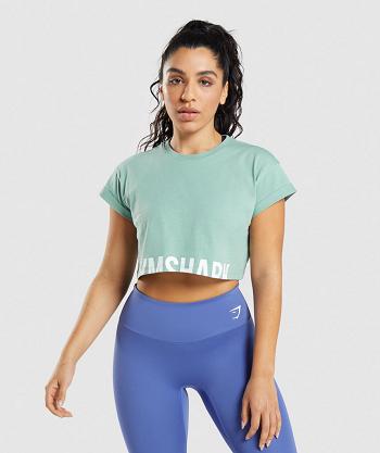 Corp Tops Gymshark Fraction Mujer Azules | CO 2549HAP